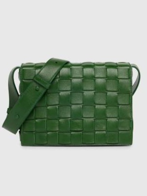 Intrecciato Leather Messenger Bag