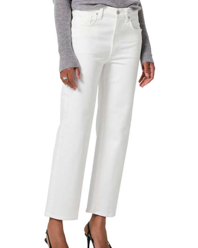 Palma High Rise Straight Leg Jeans in Soft White