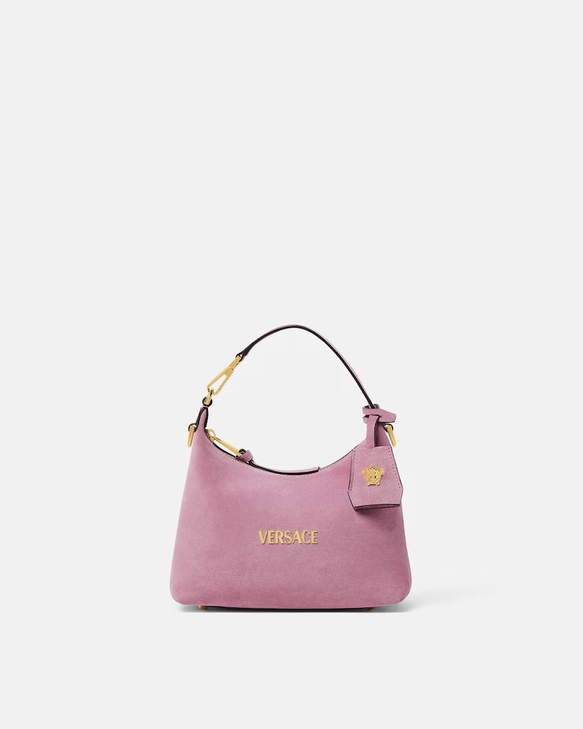 Versace Tag Suede Hobo Bag