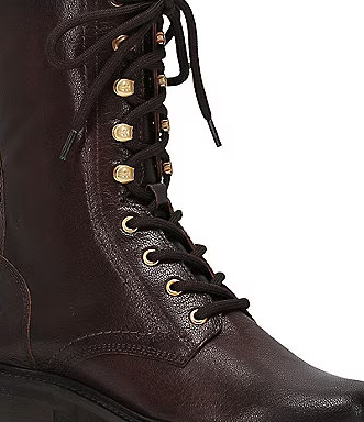Phoebe Leather Lace Up Combat Boots