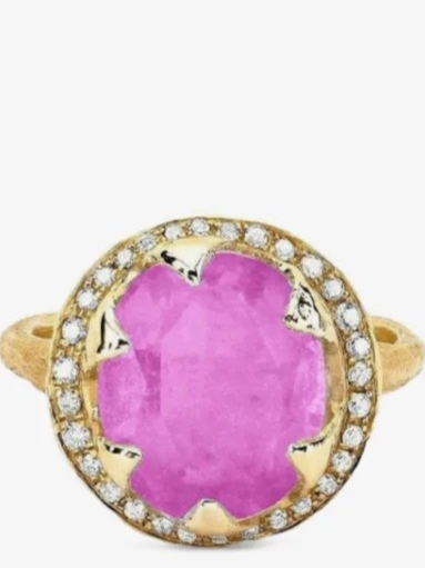 Baby Queen pink sapphire and diamond ring
