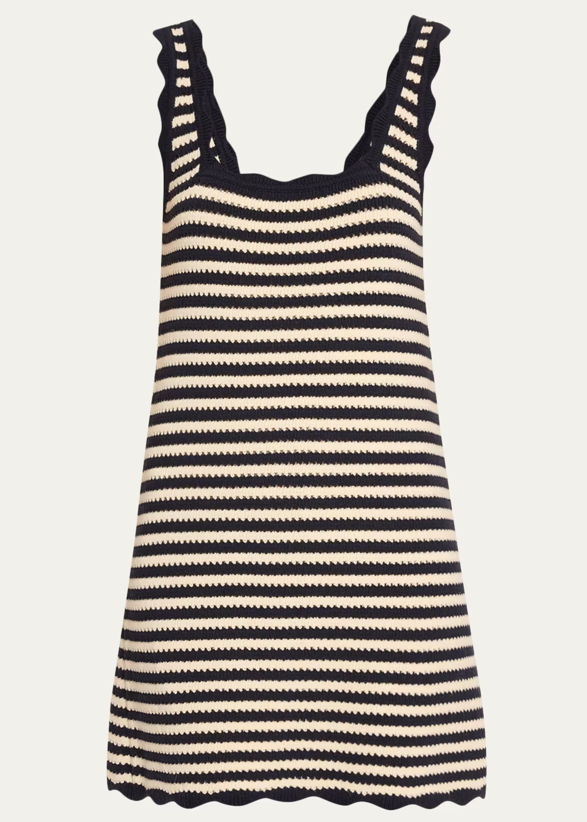 Domeka Stripe Crochet-Knit Mini Dress