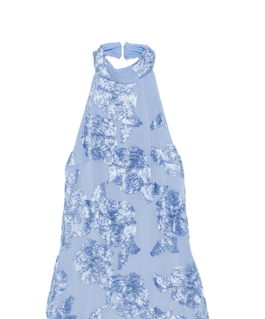 halterneck floral mini dress