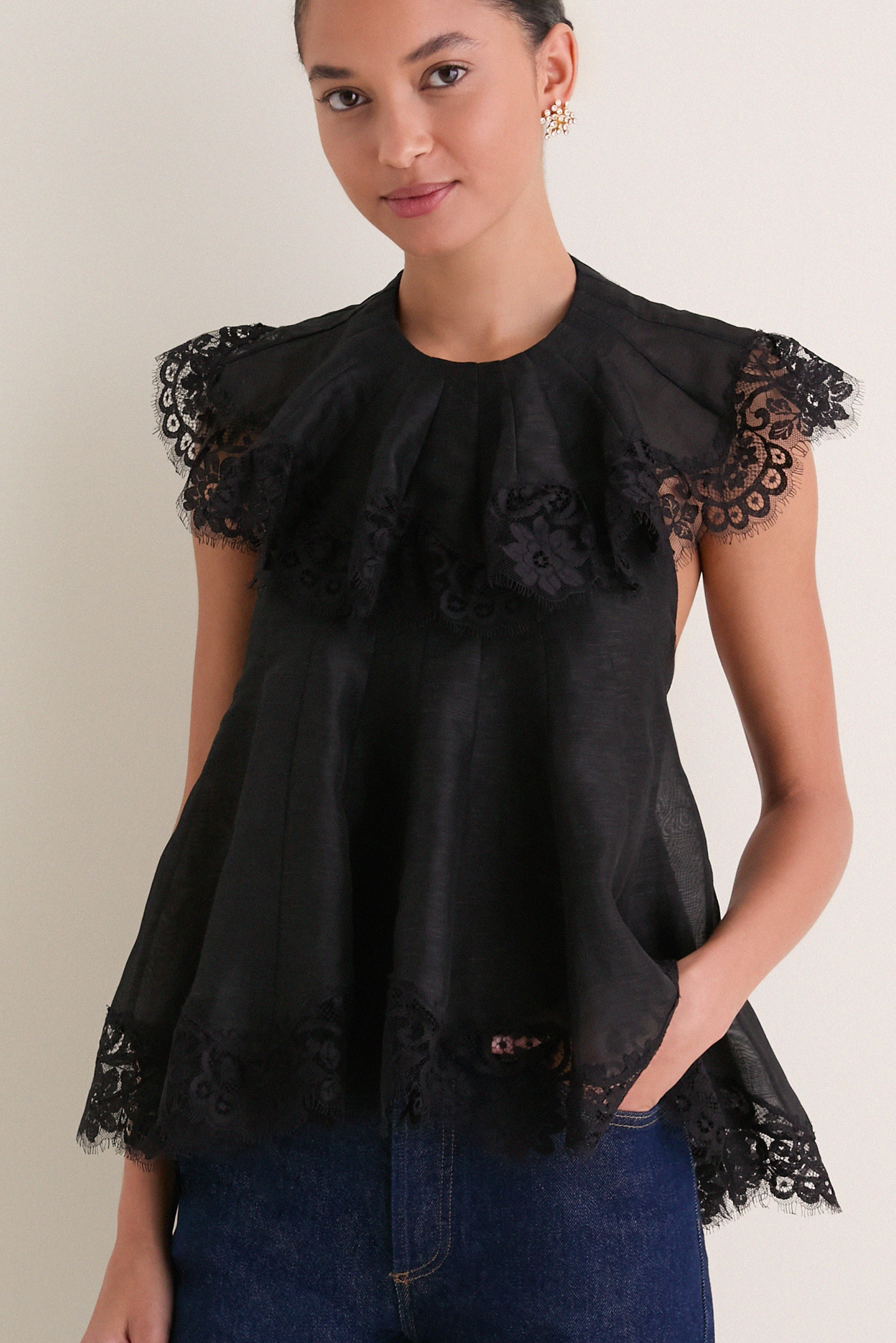 Black Ascent Flutter Top