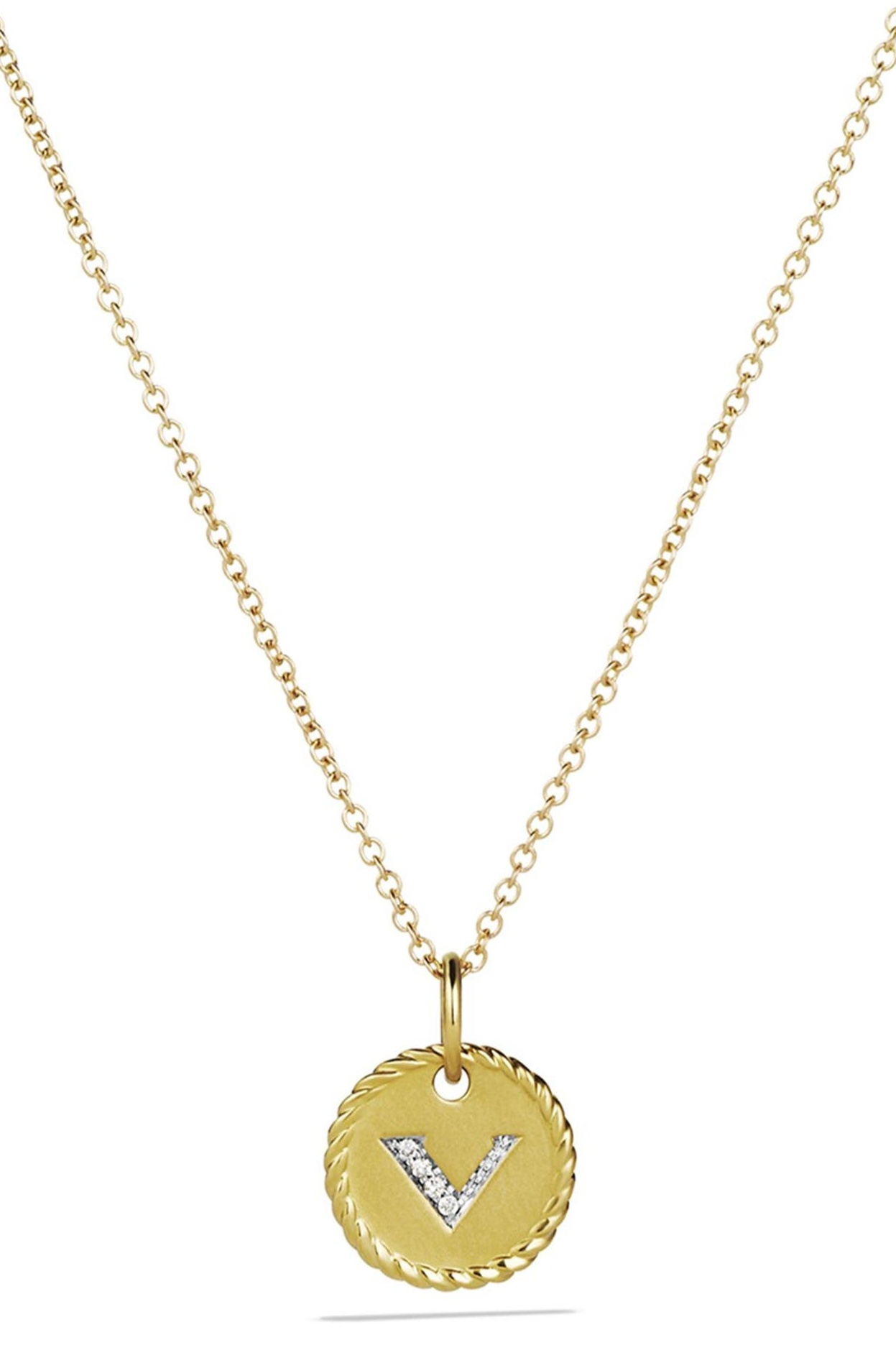 Cable Collectibles Diamond Initial Pendant Necklace