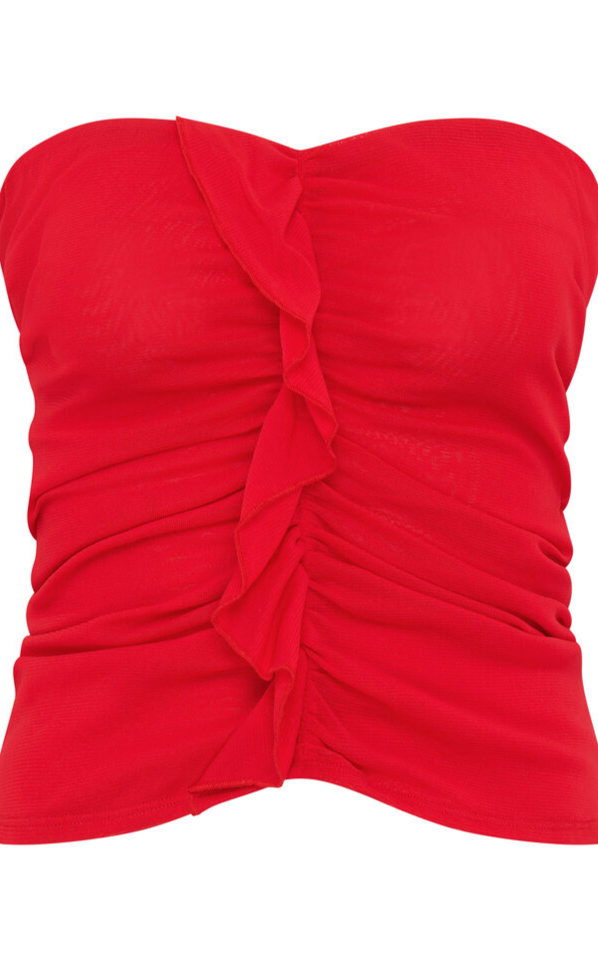 Minimal Ruffle Tube Top