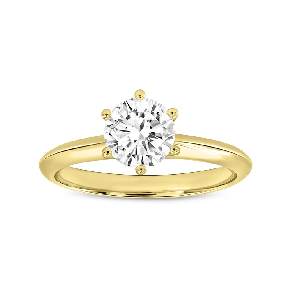 Tesi 14K Yellow Gold Round Shape Lab Grown Diamond Solitaire Ring - 1 Ct