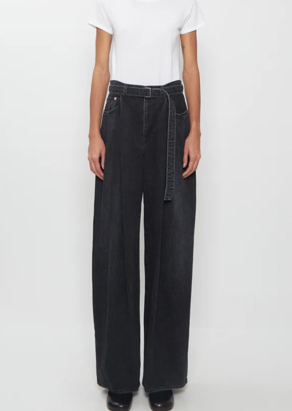 Self Belt Denim Pants