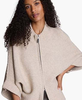 Women's Elbow Sleeve Doleman Zip-Up Cardigan