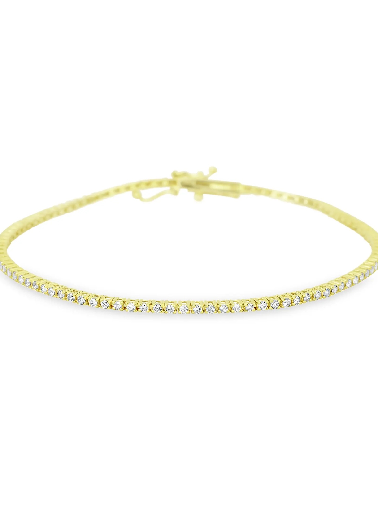 14K Yellow Gold & 1.00 TCW Diamond Tennis Bracelet