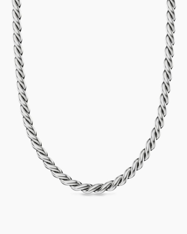 Sculpted Cable Chain Necklace In Sterling Silver 5.7mm