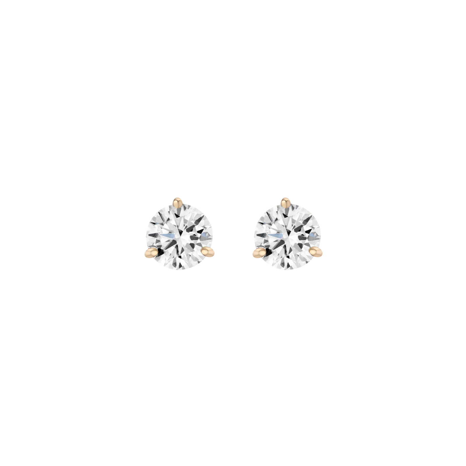 Lab Grown Diamond Three Prong Martini Stud Earrings