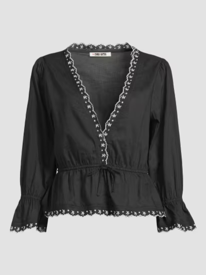Renata Embroidered Cotton Voile Top