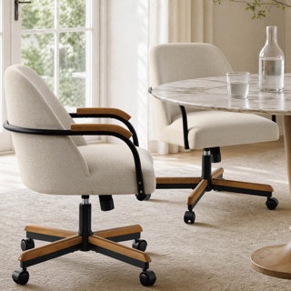WAYFAIR MODERN SWIVEL TILT DINING CHAIRS SILENT CASTER ERGONOMIC LEISURE CHAIR