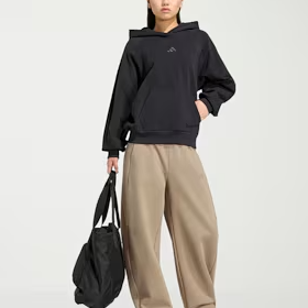 Adidas Womens Barrel Leg Mid Rise Regular Fit Fleece Sweatpant