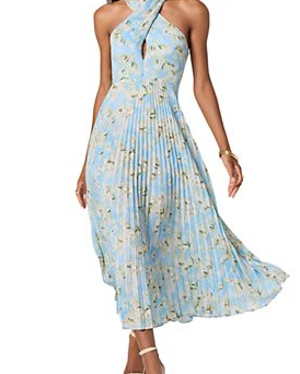 Samantha Pleated Back Cutout Dress