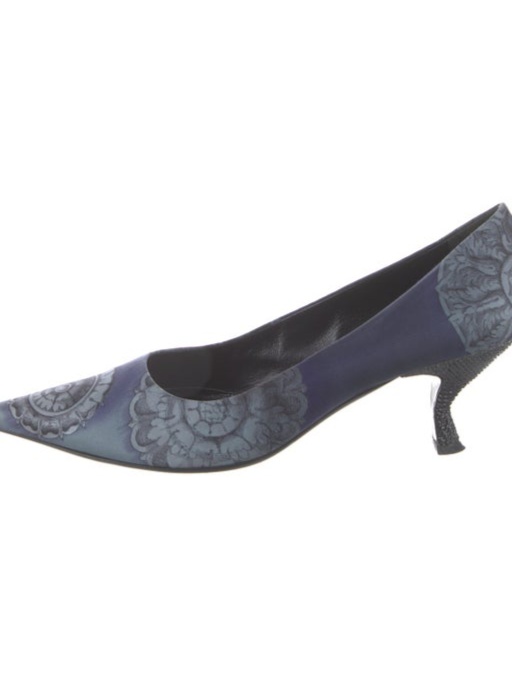 Prada Satin Floral Print Pumps