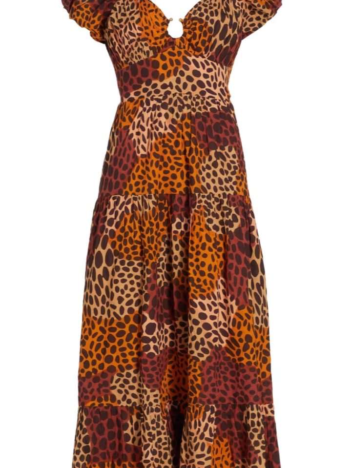 Jane Abstract Cotton Midi Dress