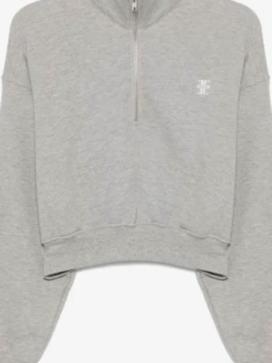 Cropped Half-Zip Sweatshirt