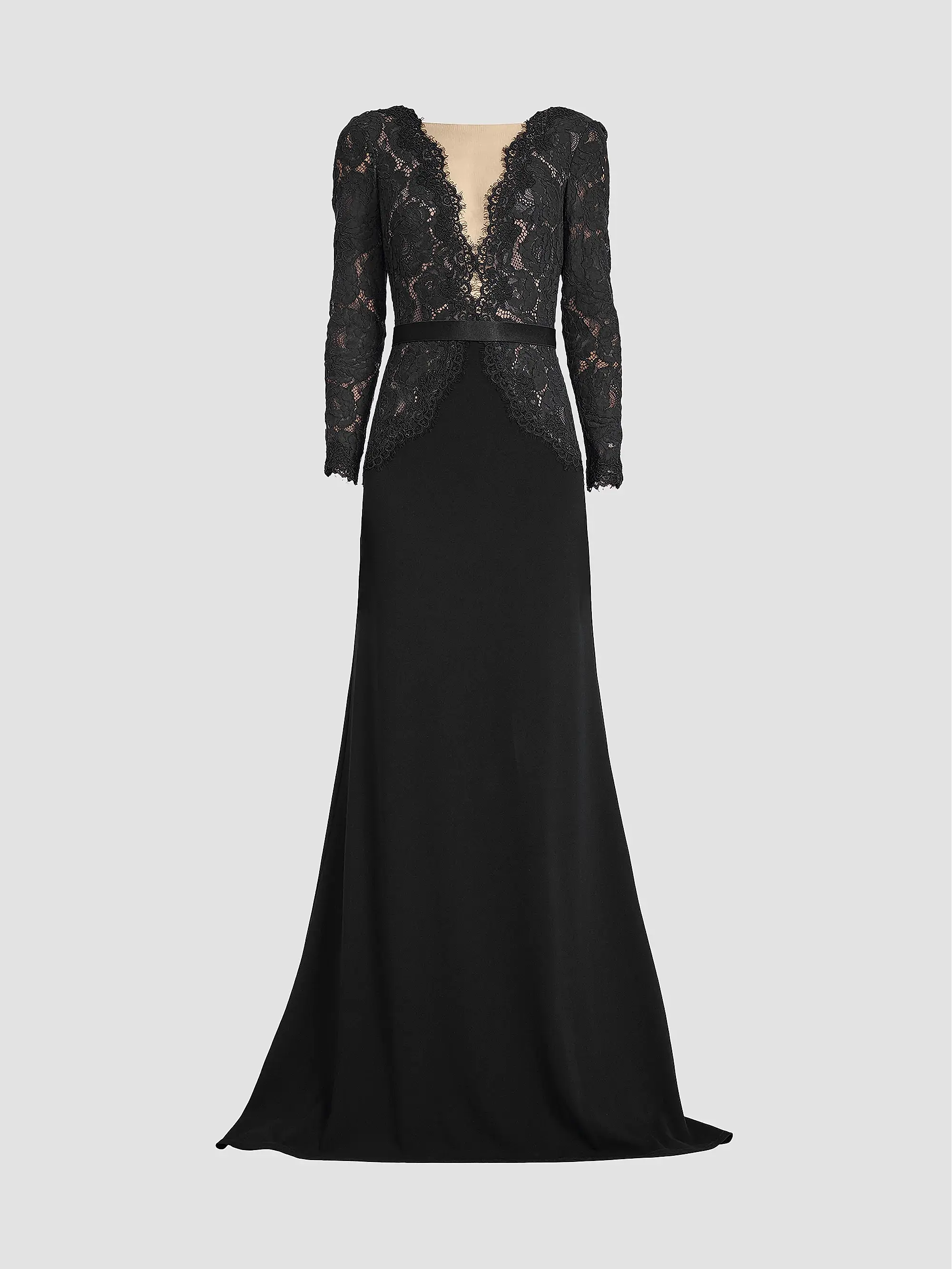 Corwin Embroidered Illusion Gown
