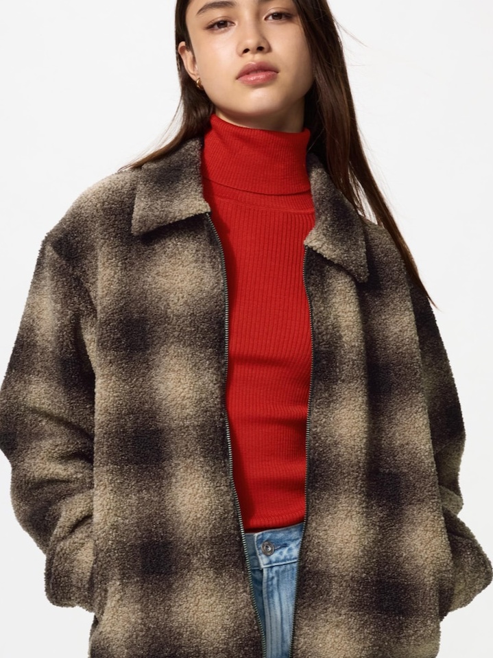Pile Lined Fleece Blouson | Print