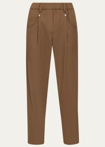 Cotton Straight-Leg Ankle Pull-On Pants