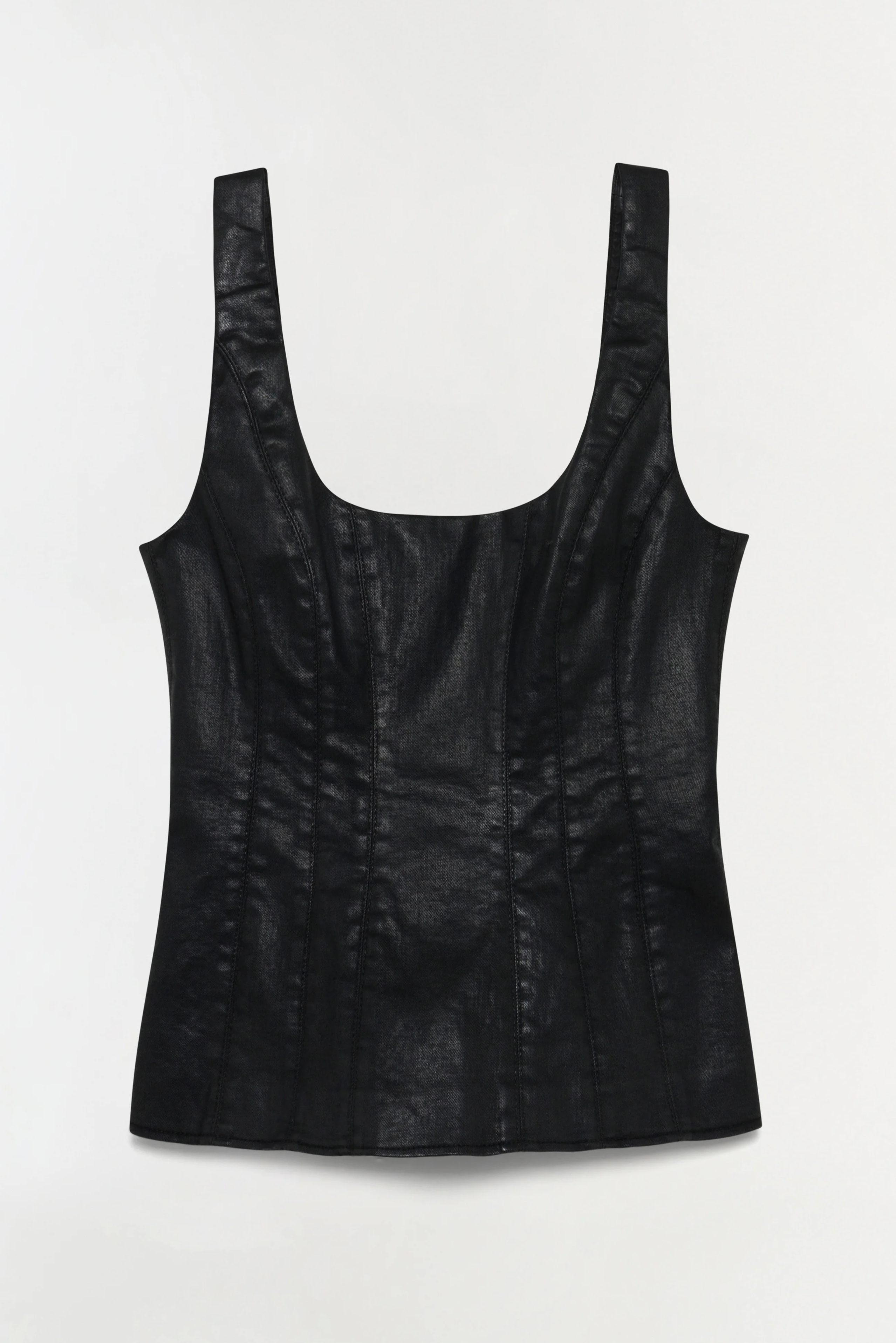 Lachlan Coated Denim Bustier Top