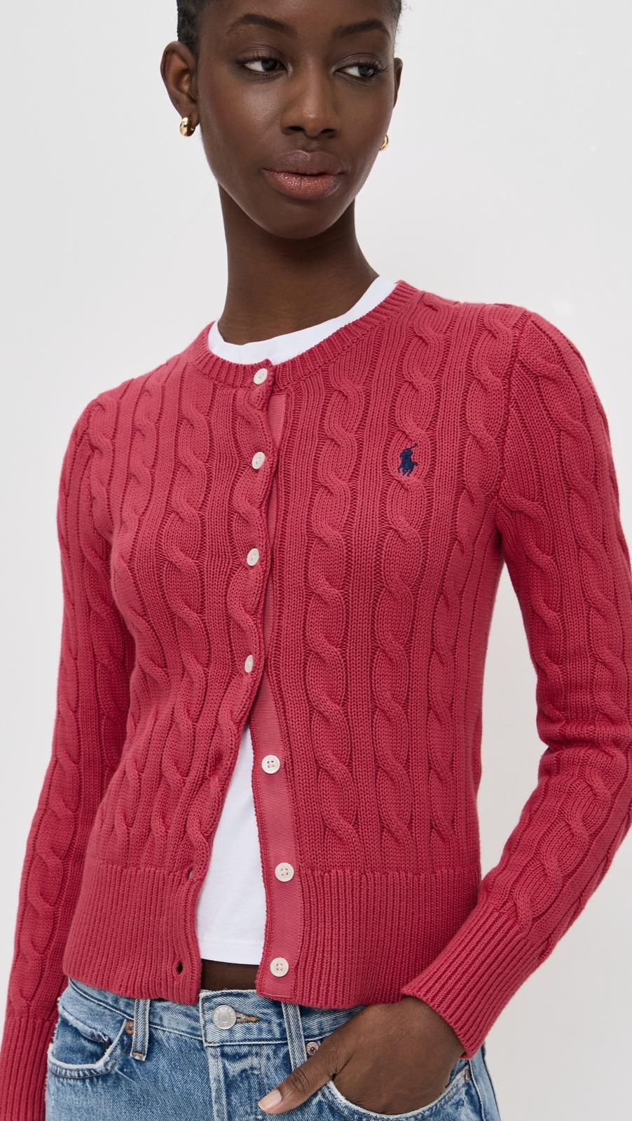 Polo Ralph Lauren Cotton Cable Long Sleeve Cardigan