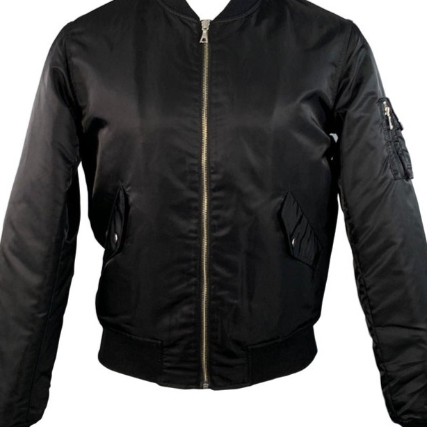 JOHN ELLIOTT Bogota II Size S Black Nylon Zip Up Bomber Jacket