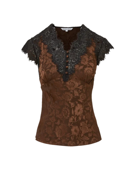 Pascaline Lace-Trimmed Top