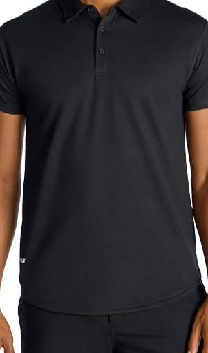 Men's Drop-Cut Polo - Collared Button Casual Shirt for Men