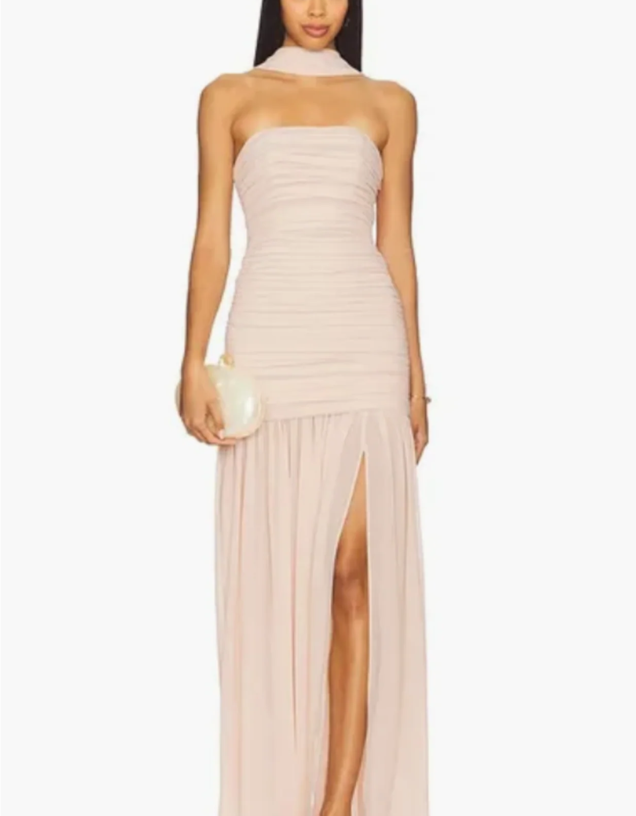 L'academie Tia Gown With Scarf - Light Pink - M (Nwt)