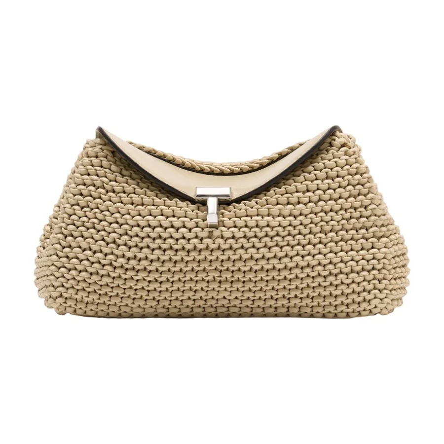 Toteme T-Lock Clutch — Beige