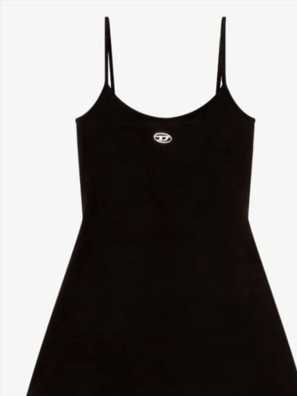 mini dress in cotton with Oval D logo