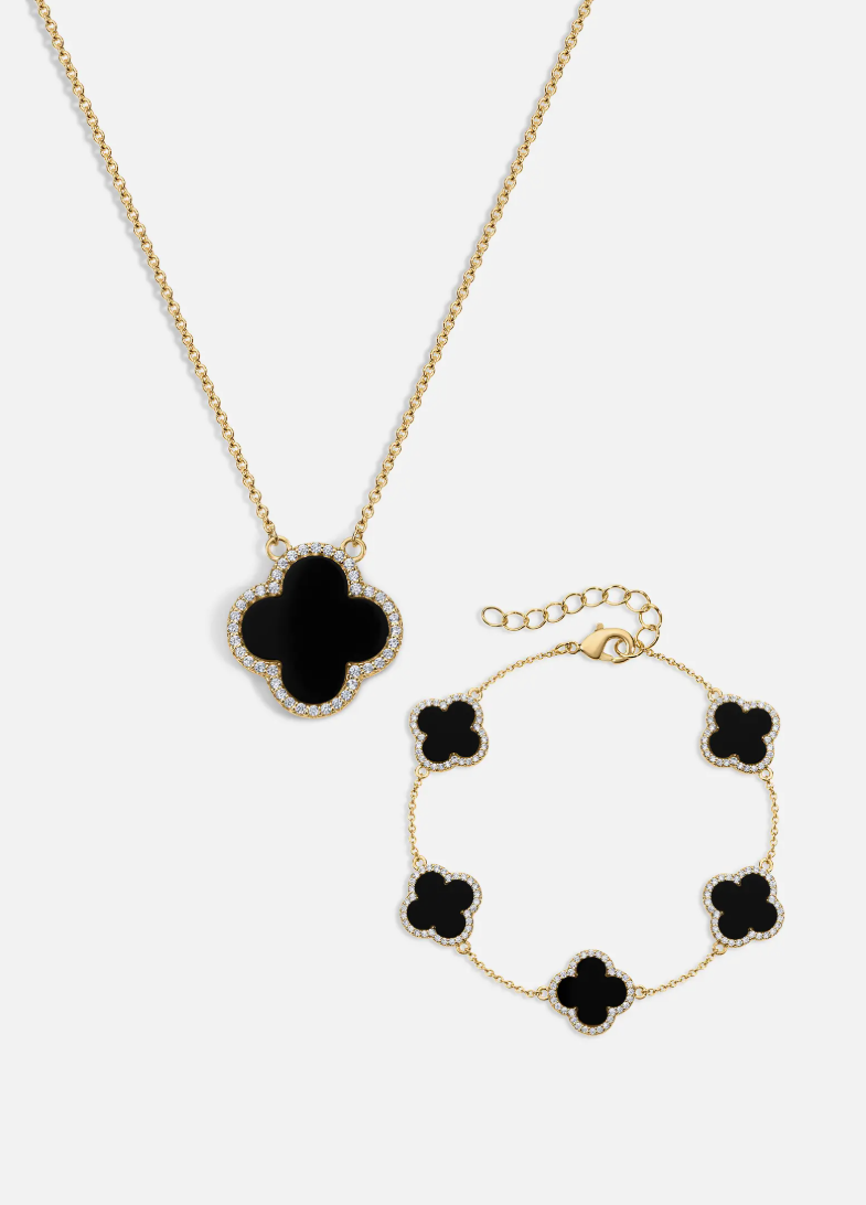 Icon Clover Bracelet and Necklace Set of 2