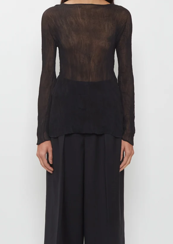 Chiffon Twist BK/WT Top