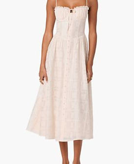 Women's Aubrey Sweetheart Neck Embroidered Eyelet Midi Dress
