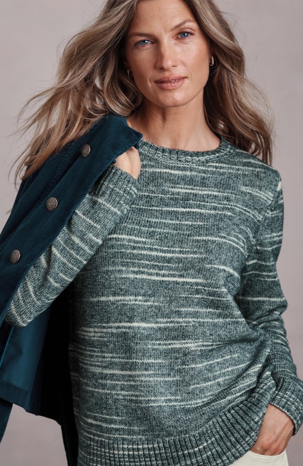Space-Dye Crew-Neck Sweater