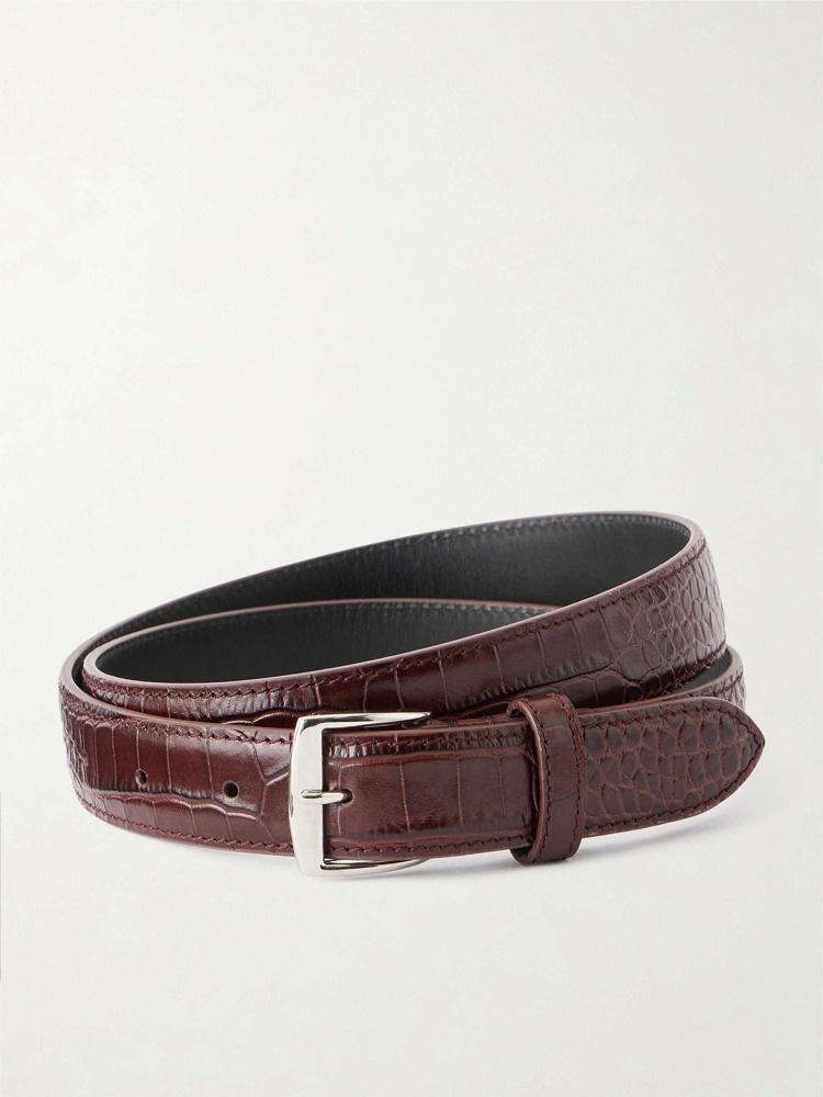 Sloane croc-effect leather belt
