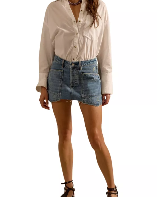 We The Free Dolly Denim Mini Skirt