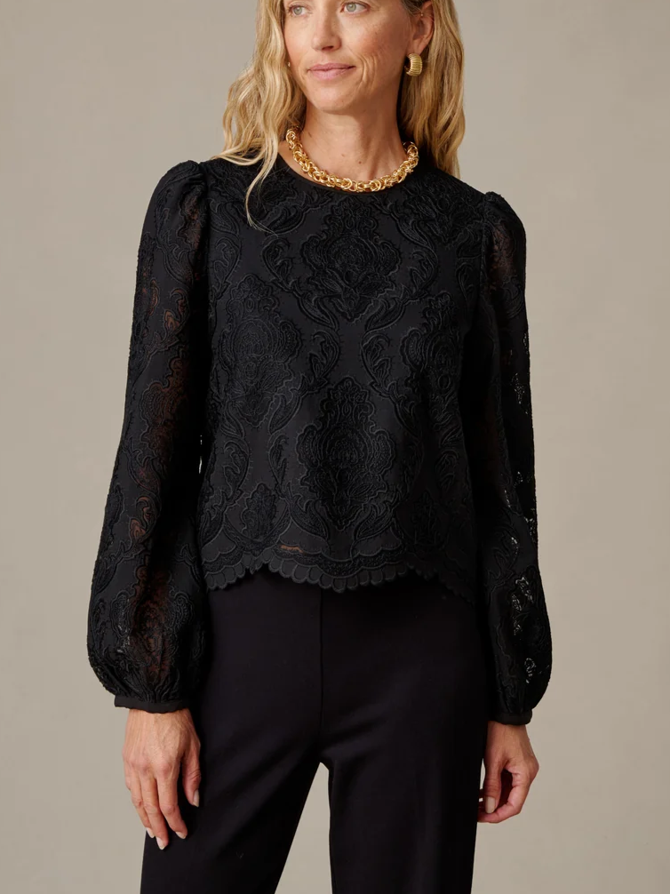 Lennon Lace Blouse - Black
