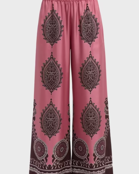 Silk Wide-Leg Pull-On Palazzo Pants
