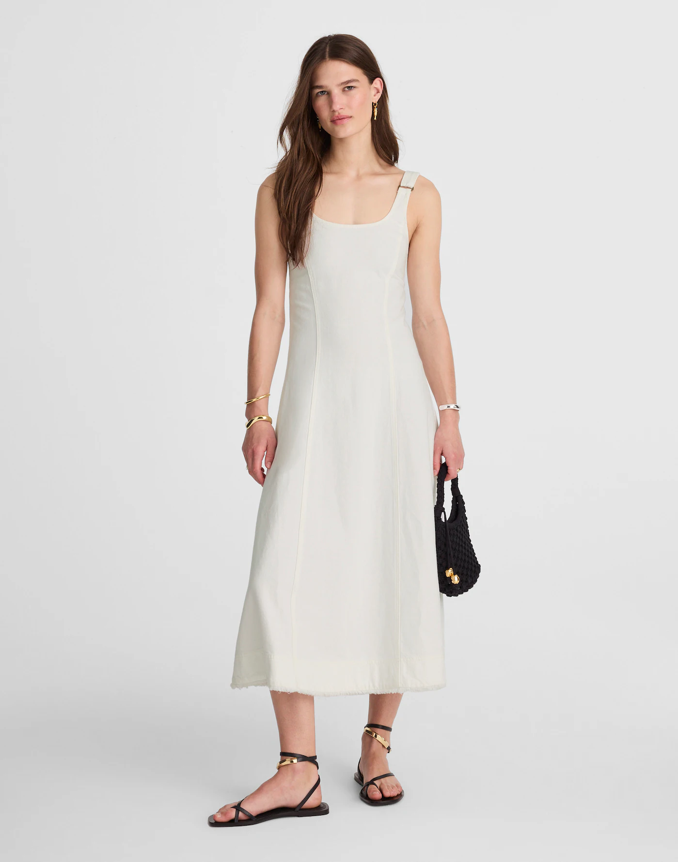 Denim Scoopneck Midi Dress