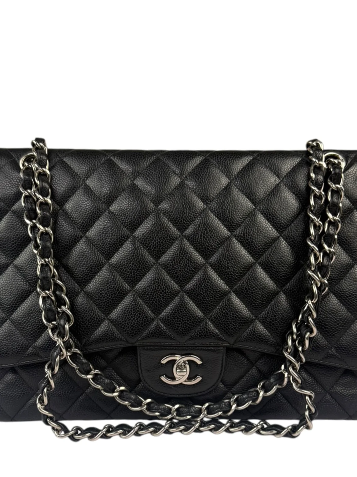 Chanel Black Quilted Leather Jumbo Classic Flap Bag 2009