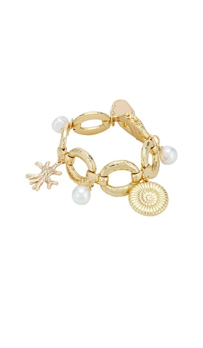 Gold Coral Charm Bracelet