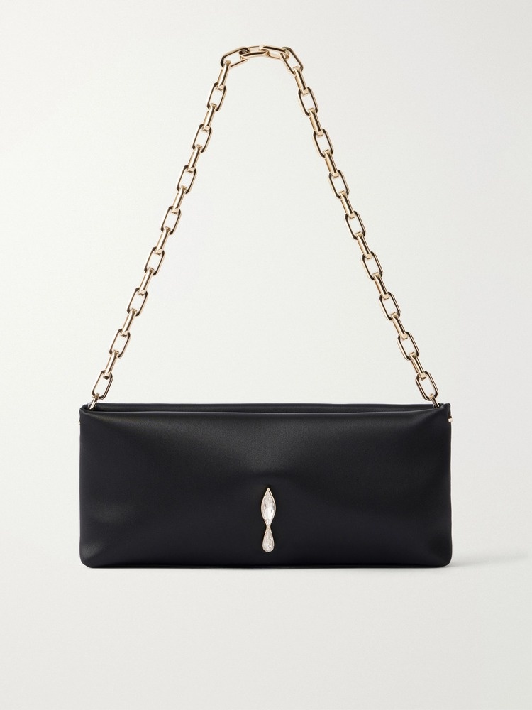 Maykimay crystal-embellished satin shoulder bag