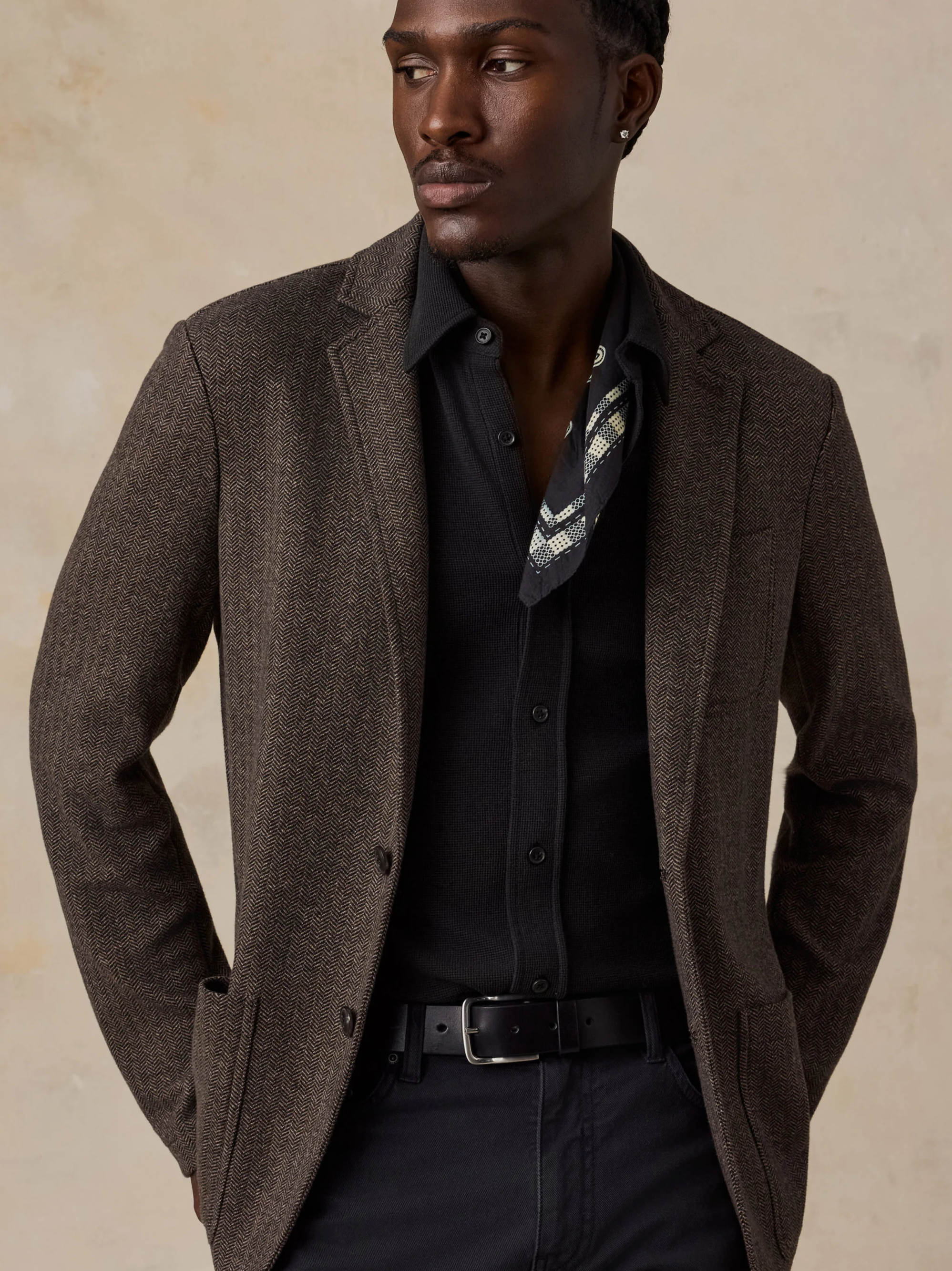 Inlet Knit Tweed Blazer - Woodland Herringbone