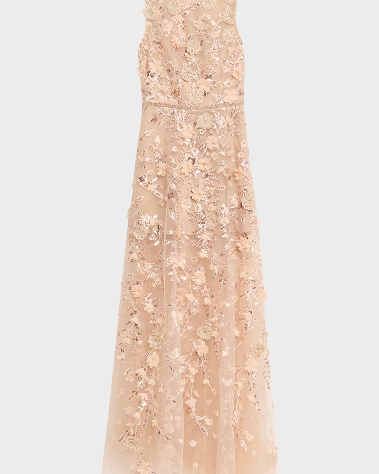 Arielle Floral Embroidered Sleeveless Gown