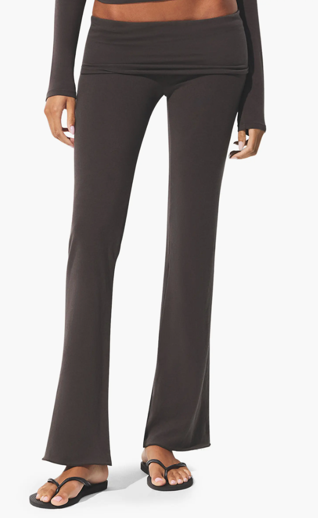 Stretch Cotton Jersey Foldover Pants