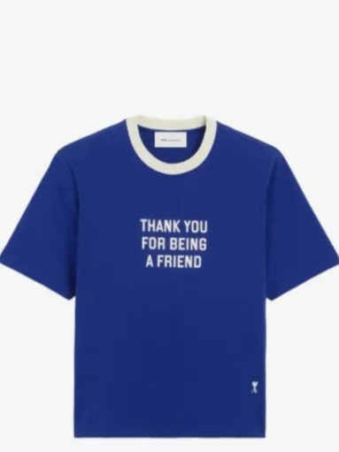 blue printed cotton Thank You For Being A Friend T-shirt
